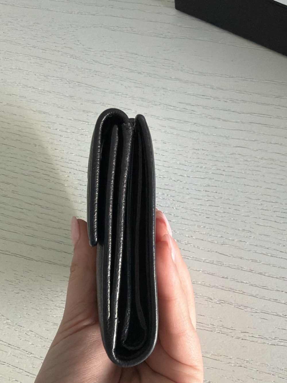 CHANEL Black Camellia Leather Small Wallet with Silver CC Accent - Picture 7 of 7